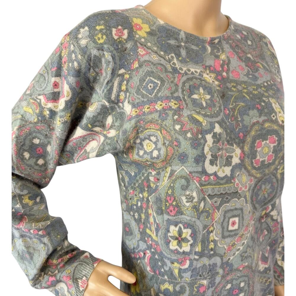 The Limited Italian Lambswool Blend Vintage Sweater Paisley Size M - Picture 9 of 10